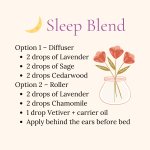 Sleep Blend essential oil card, relaxing oils for bedtime support