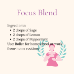 Focus Blend essential oil card, clarity and concentration boost